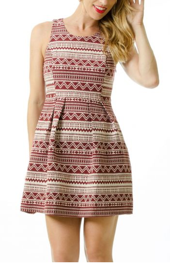 Tribal Pattern Garnet Dress